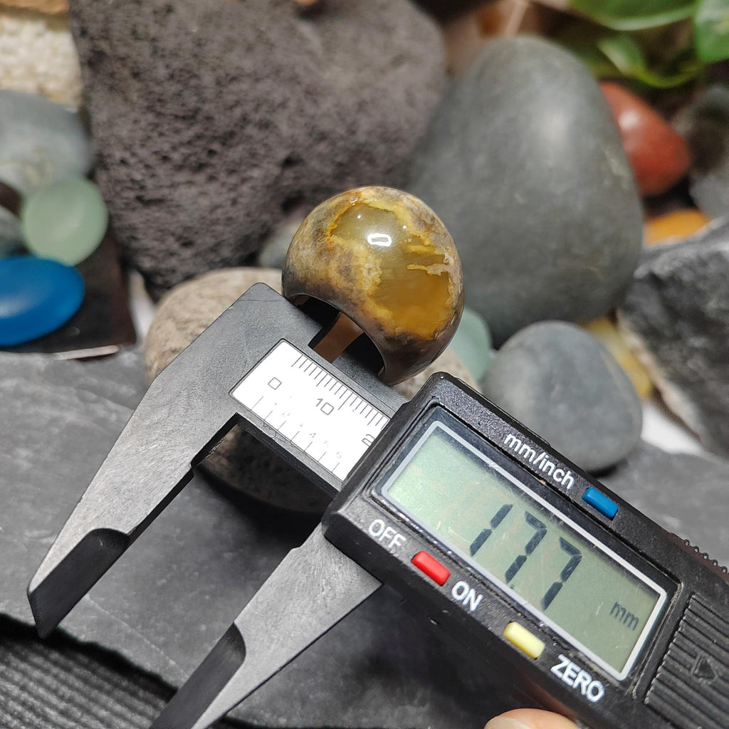 Certified Natural Xiuyan Jade Ring “Domed Head Serenity” | Inner 17.7 mm  (US 7.75)  SL597 SL Precious