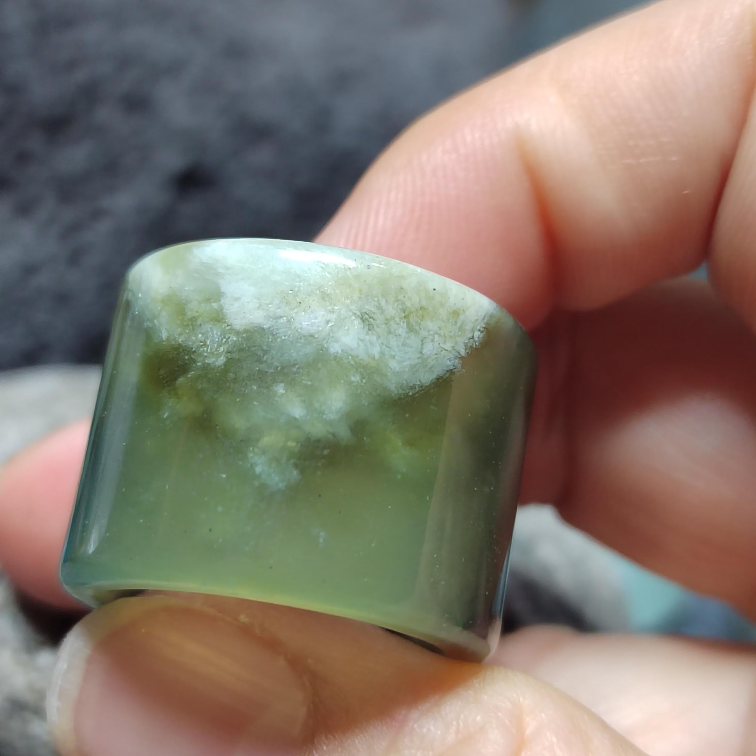 Certified Natural Xiuyan Jade Ring “Emerald Mist Strength” | Inner 18.6 mm  (US 8.75)  SL598 SL Precious