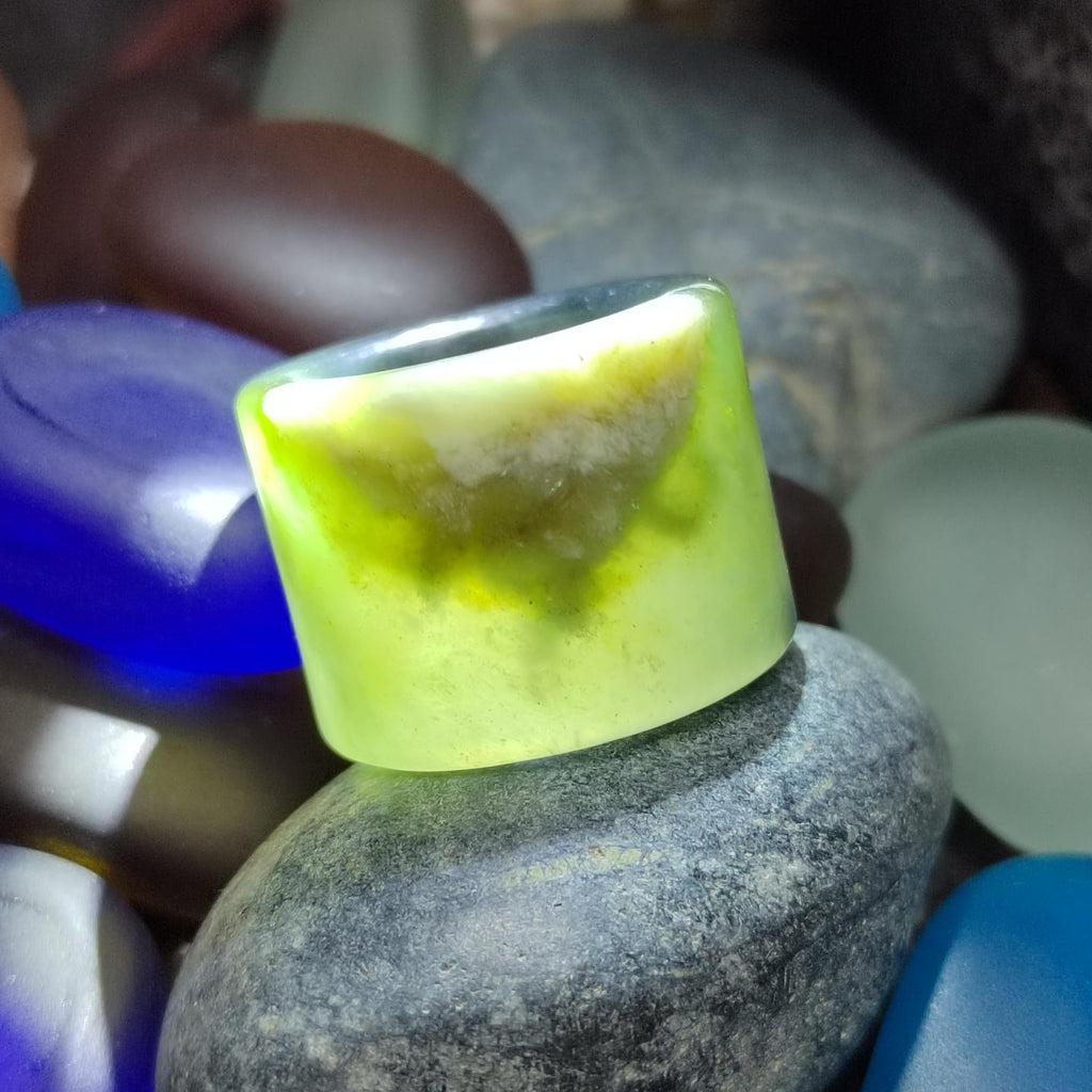 Certified Natural Xiuyan Jade Ring “Emerald Mist Strength” | Inner 18.6 mm  (US 8.75)  SL598 SL Precious