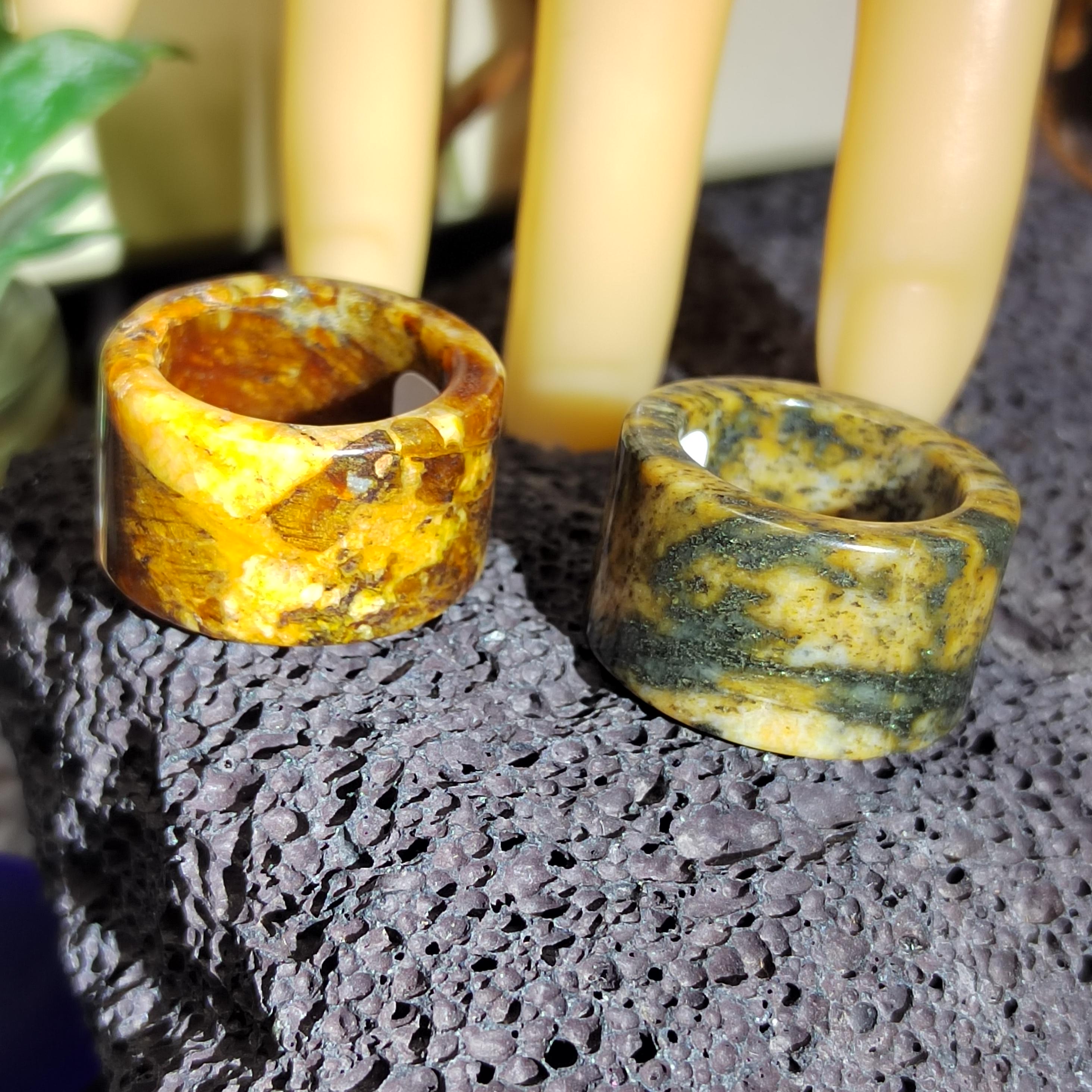 Certified Natural Xiuyan Jade Ring “Earth & Amber Harmony” |SL600A 17.8 mm (US 8) or SL600B 17.6 mm (US 7.75) SL Precious