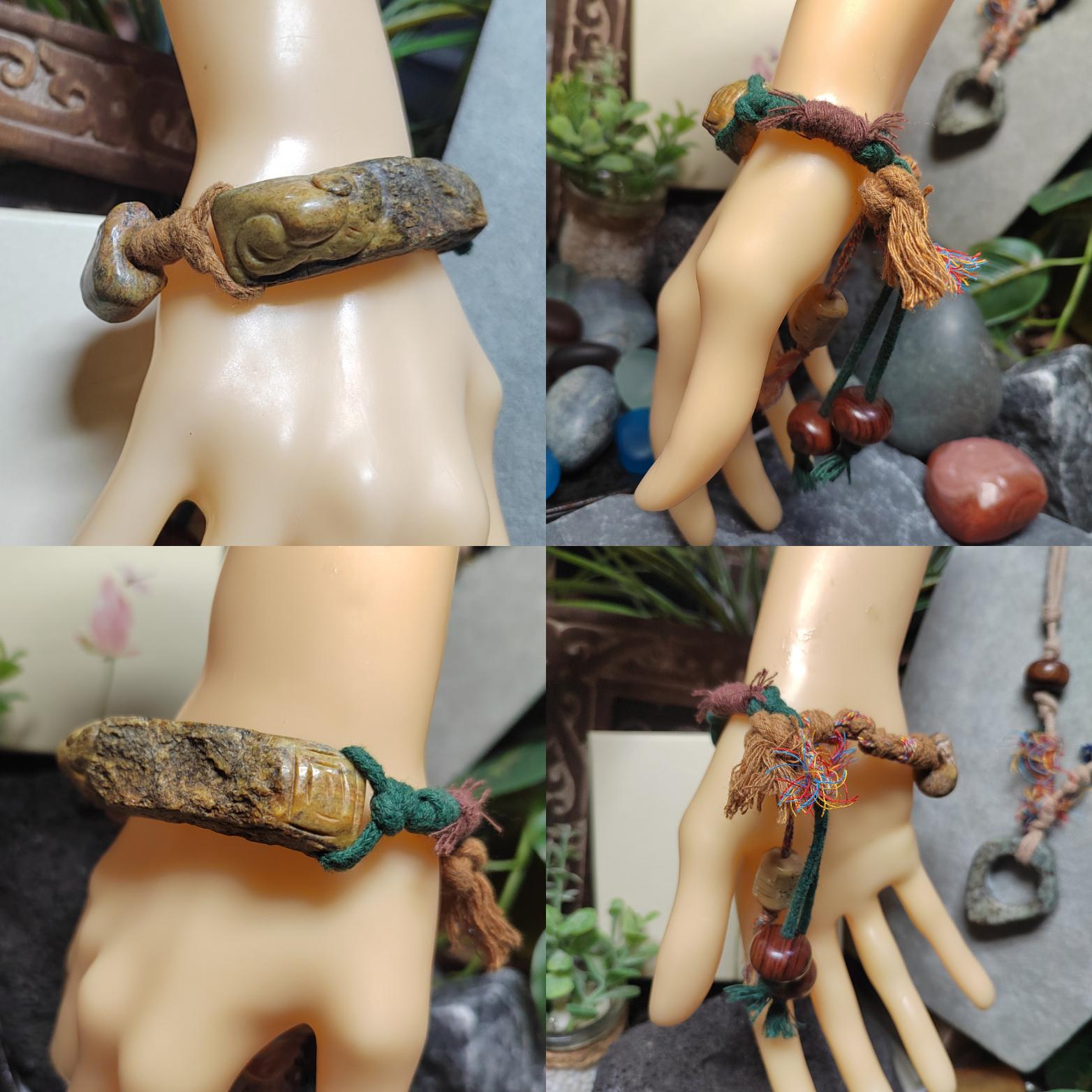 Certified Natural Hemo Jade Handcrafted RuYi Hui‑Pattern Adjustable Bracelet | SL603 SL Precious