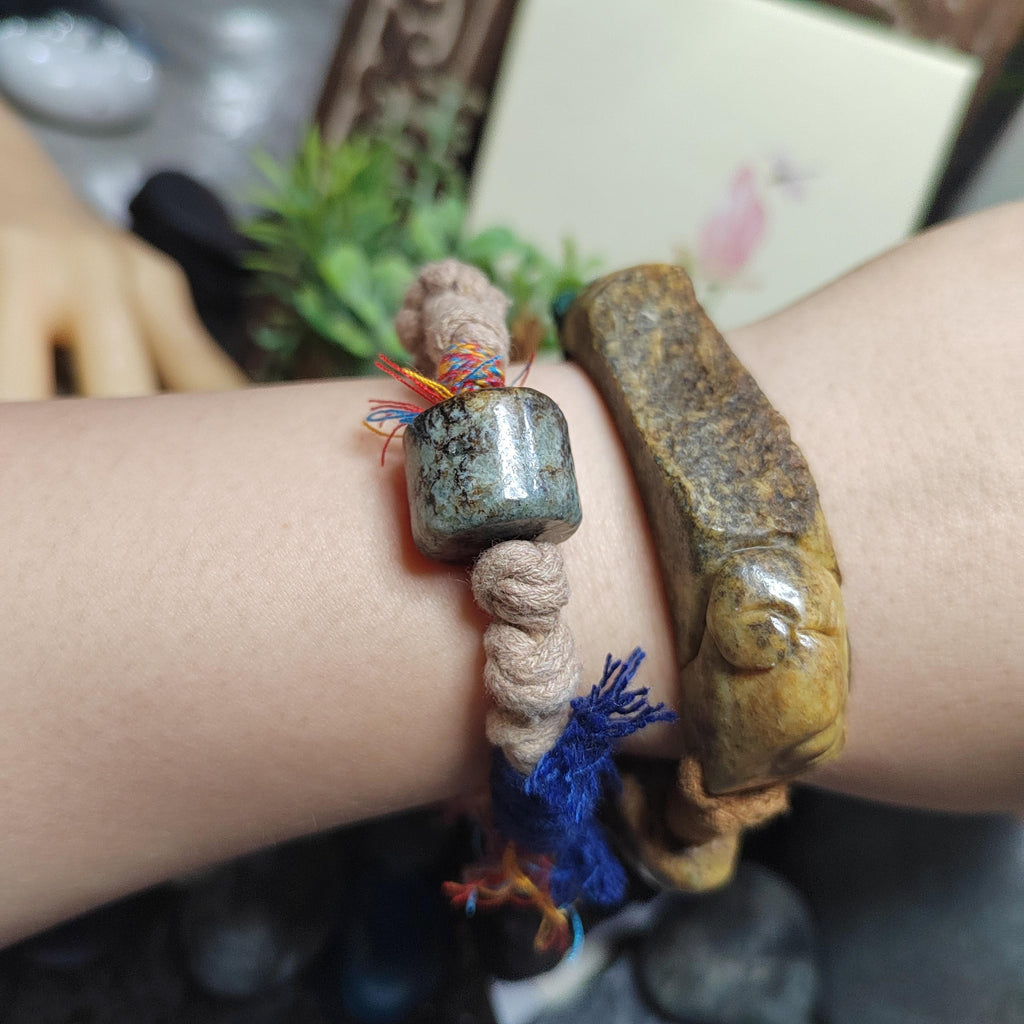 Certified Natural Hemo Jade Handcrafted RuYi Hui‑Pattern Adjustable Bracelet | SL603 SL Precious