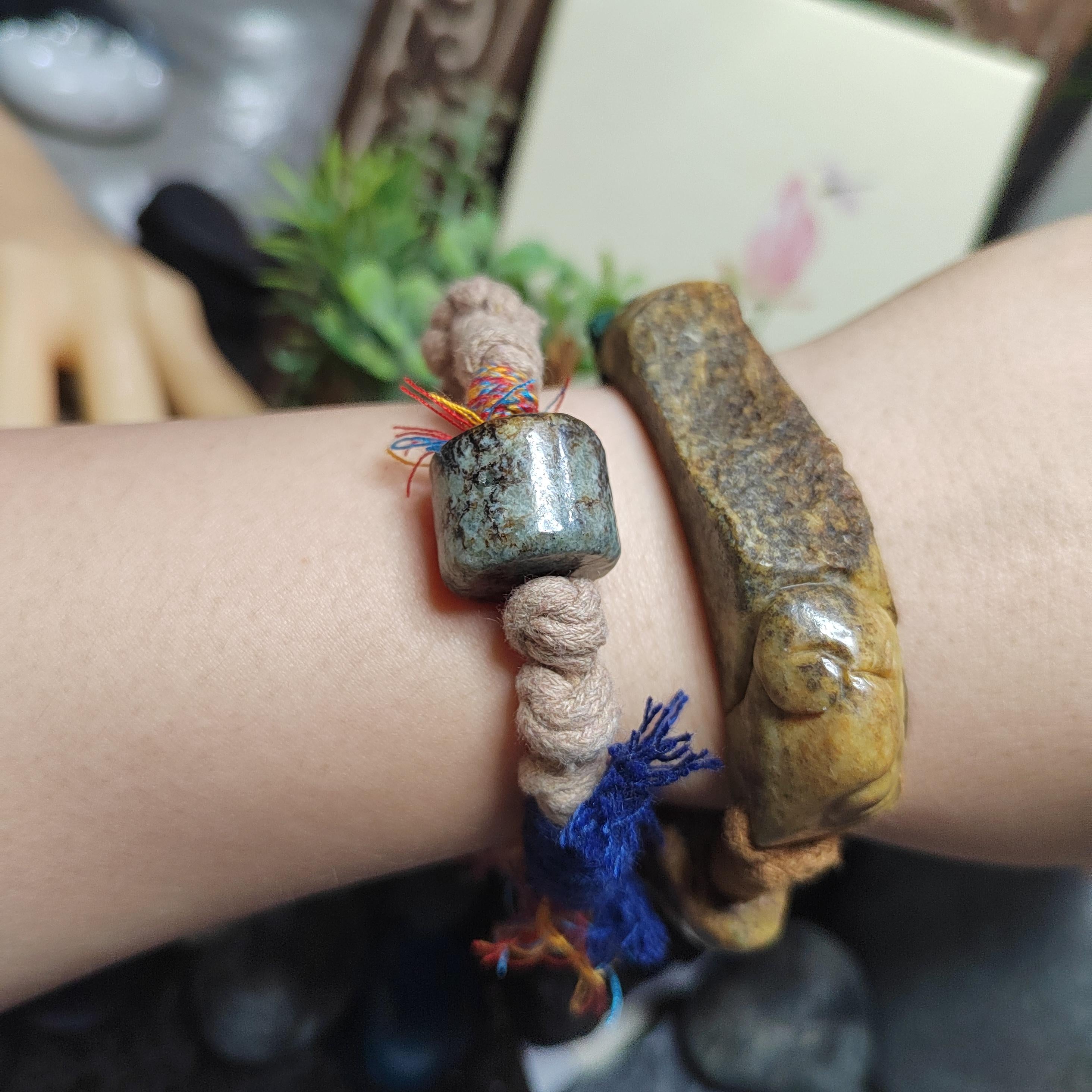Certified Natural Hemo Jade Handcrafted RuYi Hui‑Pattern Adjustable Bracelet | SL603 SL Precious