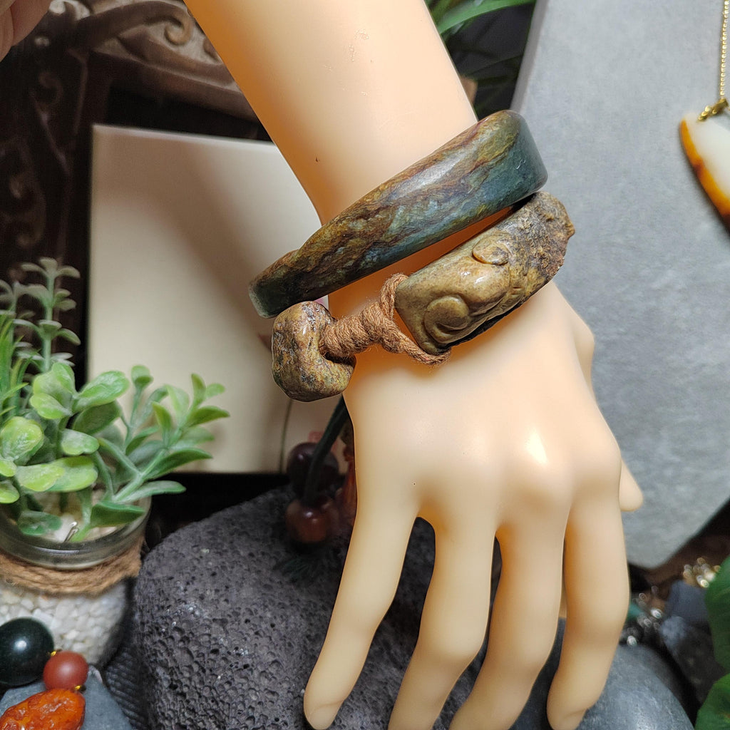 Certified Natural Hemo Jade Handcrafted RuYi Hui‑Pattern Adjustable Bracelet | SL603 SL Precious