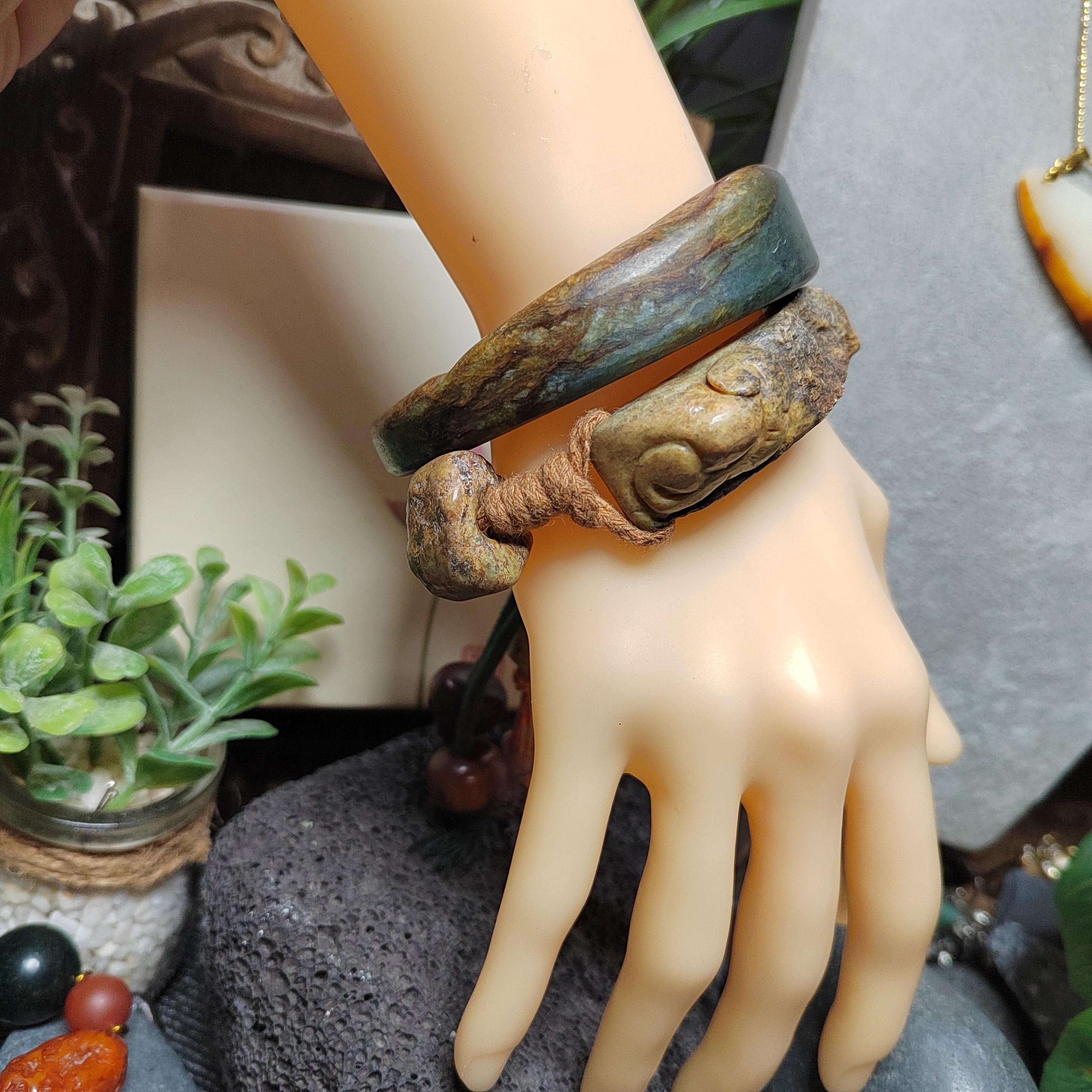Certified Natural Hemo Jade Handcrafted RuYi Hui‑Pattern Adjustable Bracelet | SL603 SL Precious