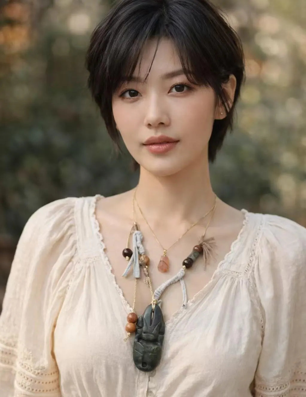 Certified Natural Nephrite Jade Hongshan Culture “Sun Man” Pendant Necklace | SL604 SL Precious