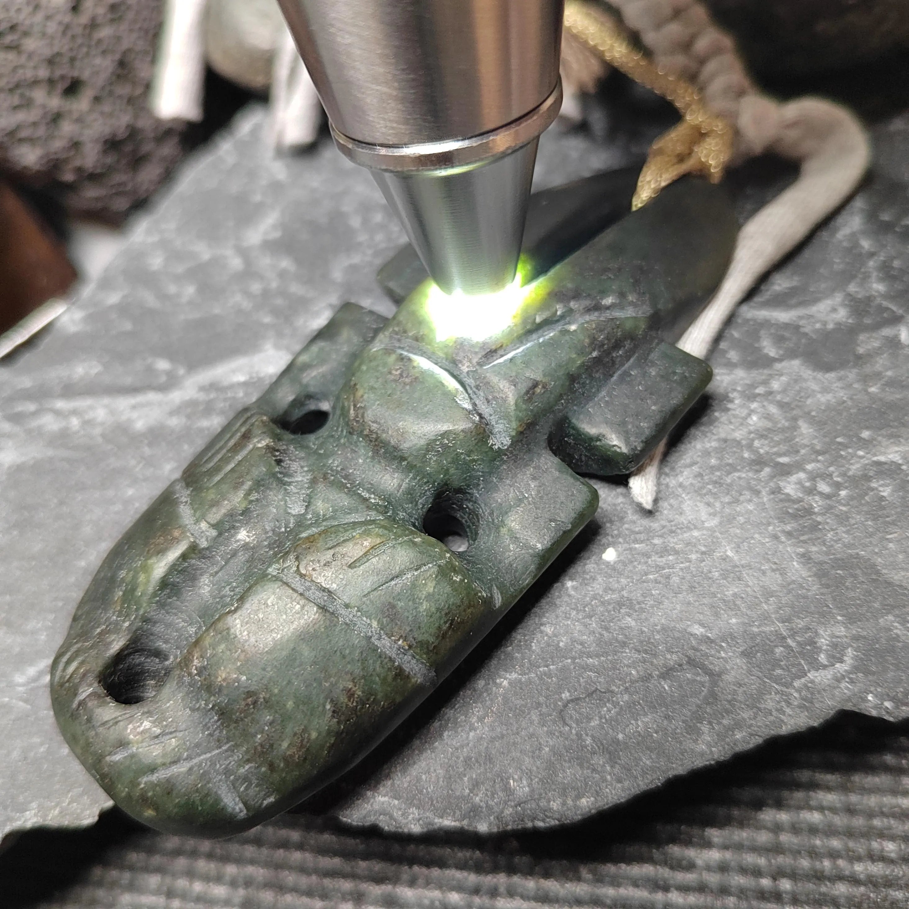 Certified Natural Nephrite Jade Hongshan Culture “Sun Man” Pendant Necklace | SL604 SL Precious