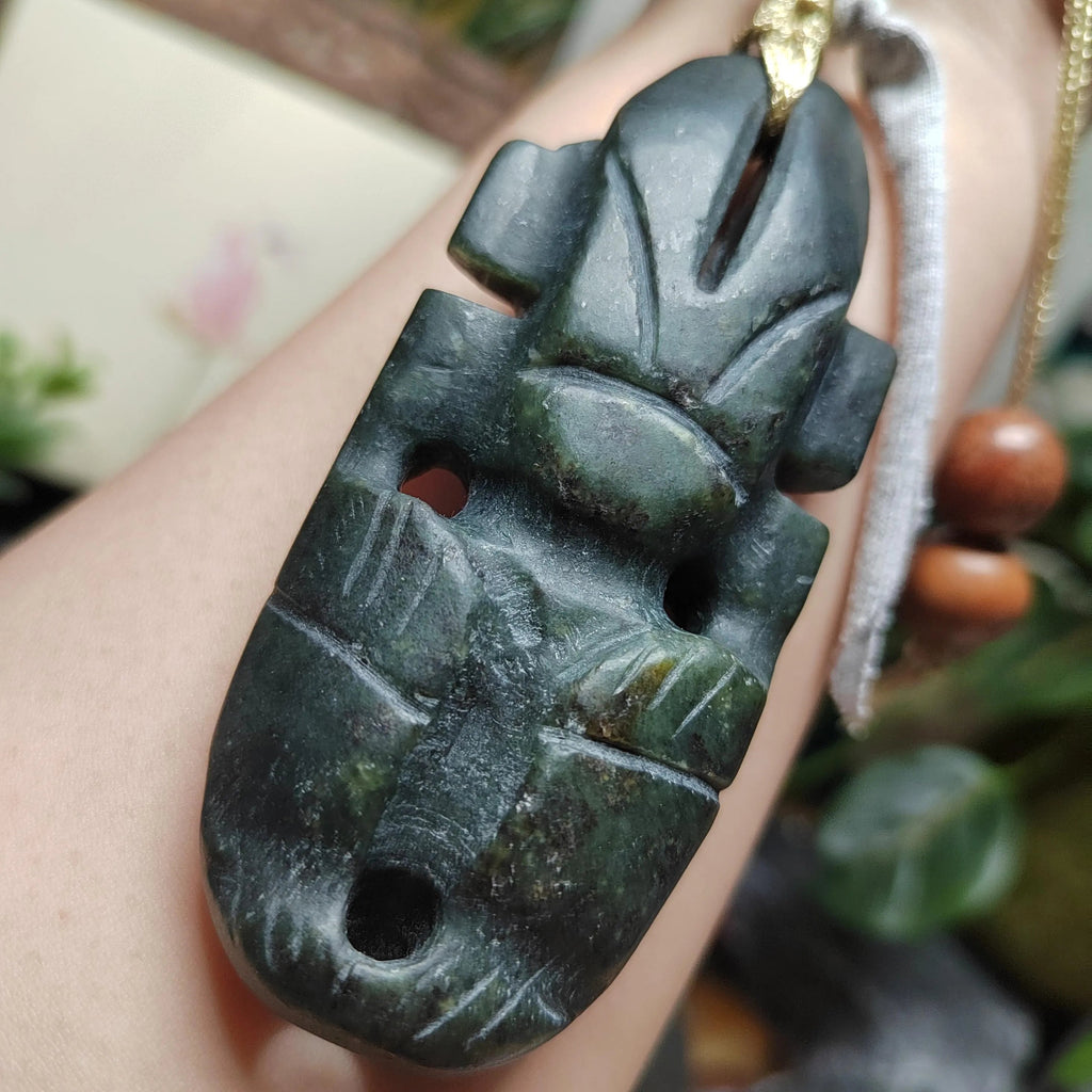 Certified Natural Nephrite Jade Hongshan Culture “Sun Man” Pendant Necklace | SL604 SL Precious