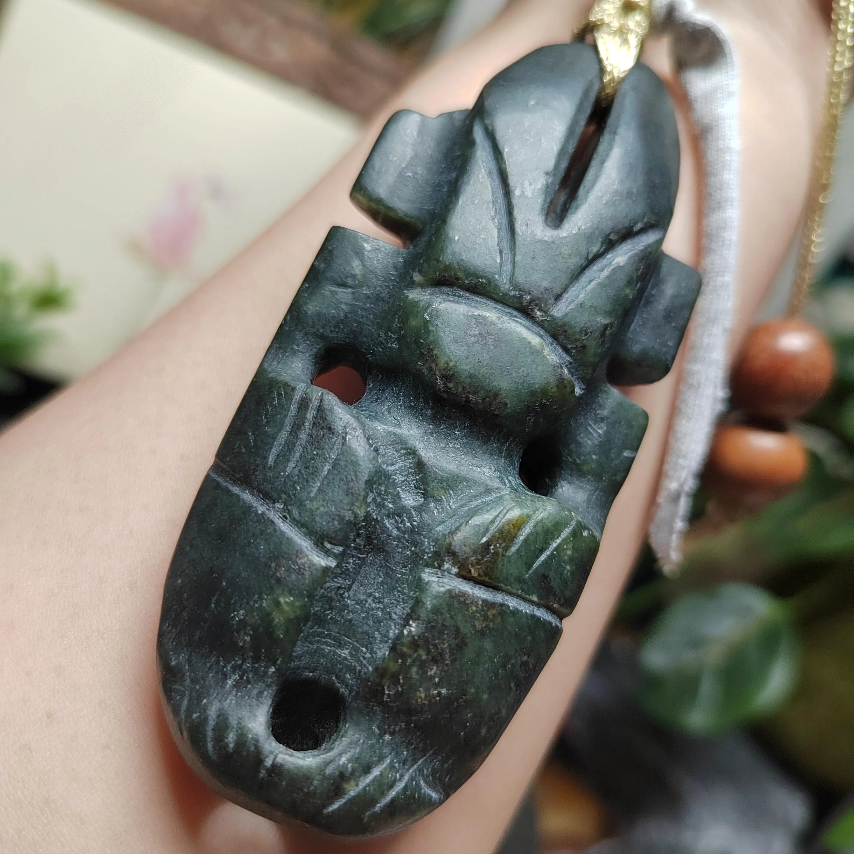 Certified Natural Nephrite Jade Hongshan Culture “Sun Man” Pendant Necklace | SL604 SL Precious