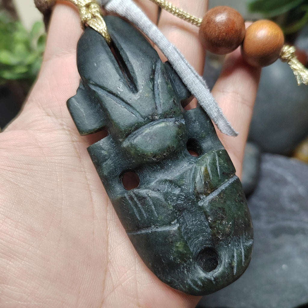Certified Natural Nephrite Jade Hongshan Culture “Sun Man” Pendant Necklace | SL604 SL Precious