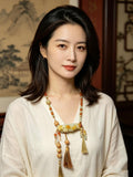 Certified Natural Xiuyan Jade King Stone “Butterflies, Plum Blossoms & Bamboo” Pendant Necklace | SL605 SL Precious