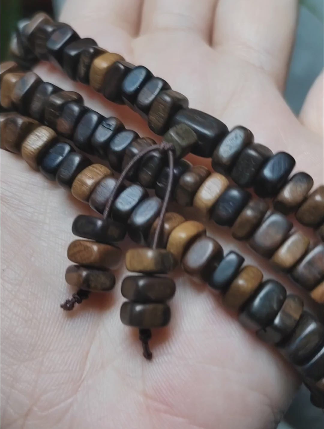 Agarwood Mala Necklace Uneven Cut Dalakan Beads, Indonesia SL519