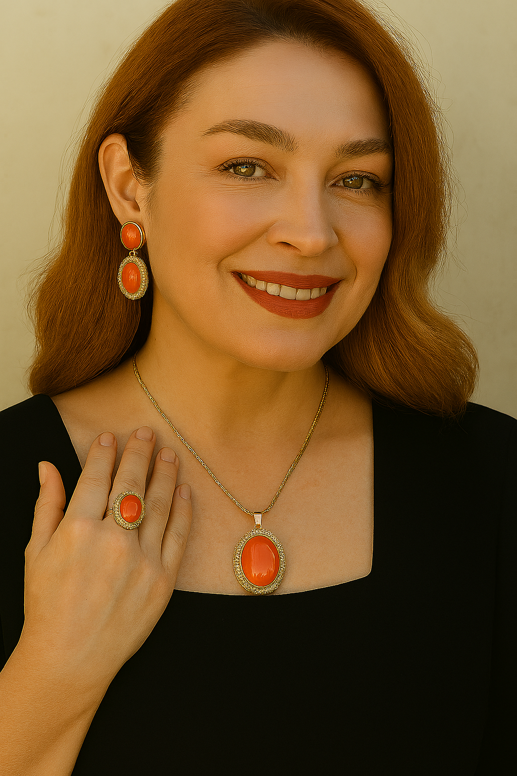 Certified Cultivated Momo Coral 3-Piece Jewelry Set SL357A