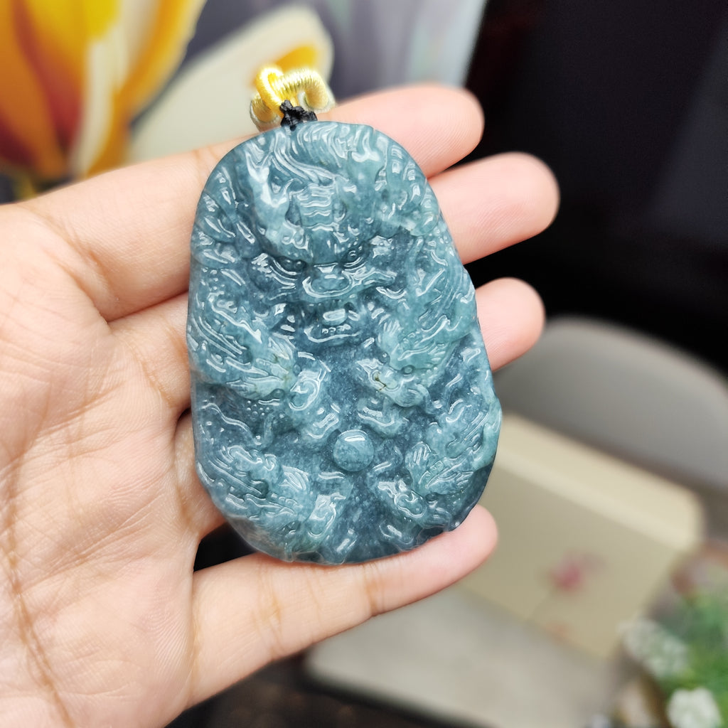 Double-Sided Jadeite Guardian Pendant – Certified Untreated  52.25 g