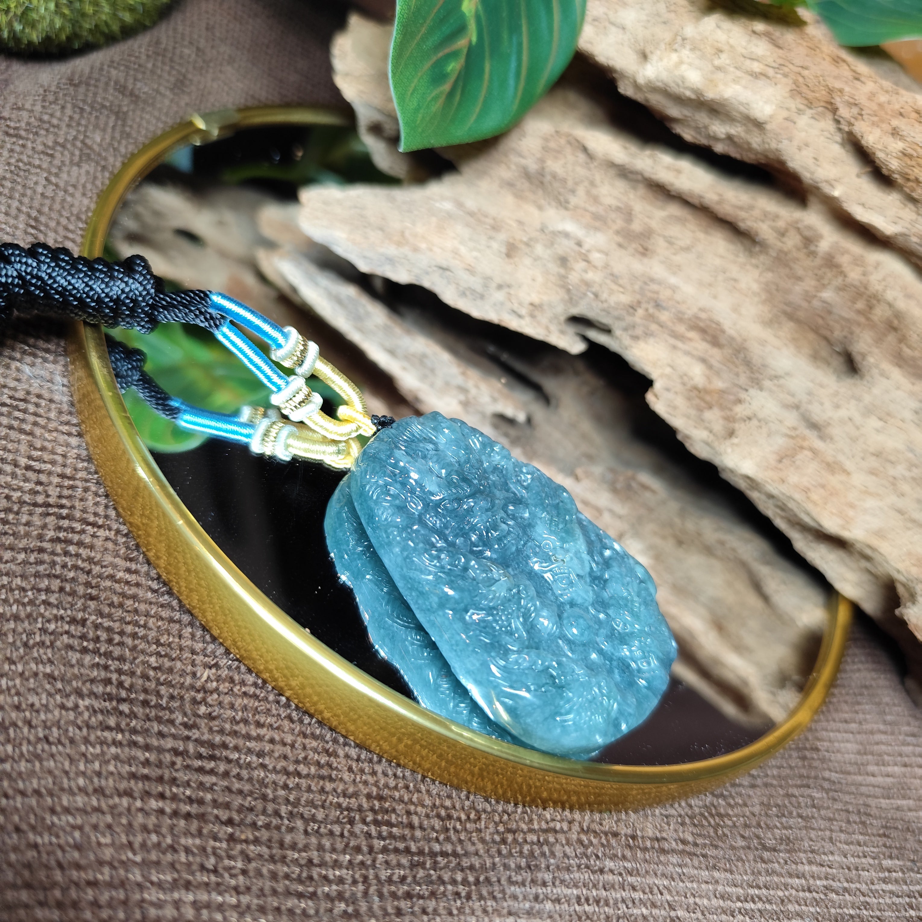 double-sided jadeite guardian pendant